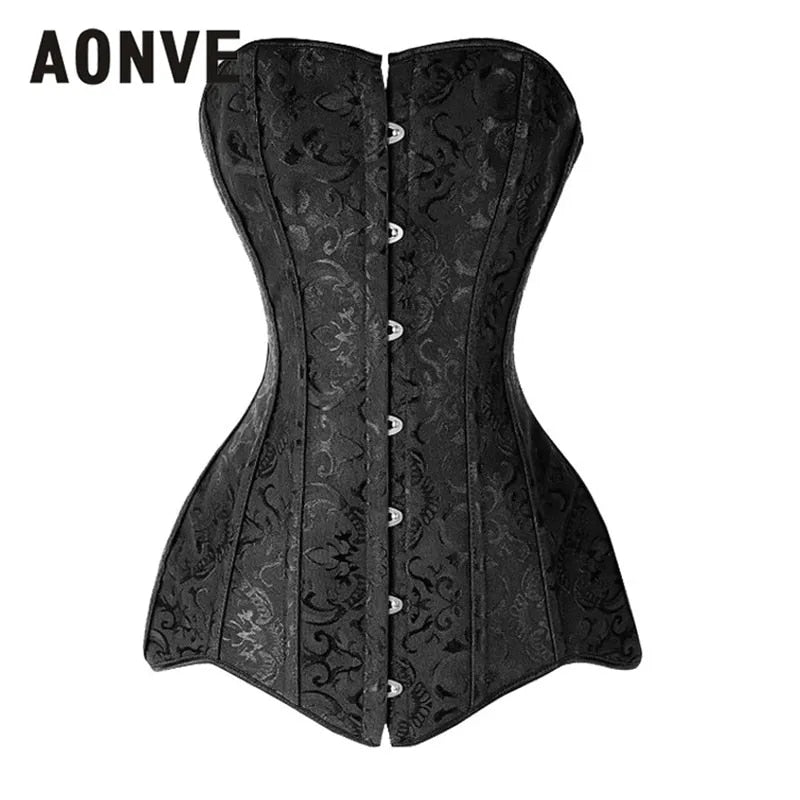 White Long Corset Women Steampunk Corset Waist Trainer Punk Goth Korsett Bodice Lingerie Modeling Strap Steel Boned Belt Corsets