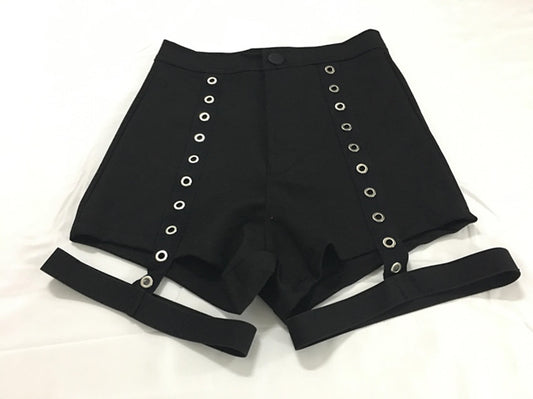 Ruibbit Summer New Arrival Women Vintage Punk Rock Gothic Shorts Sexy Hollow Out Short Pants Fashion Black Shorts