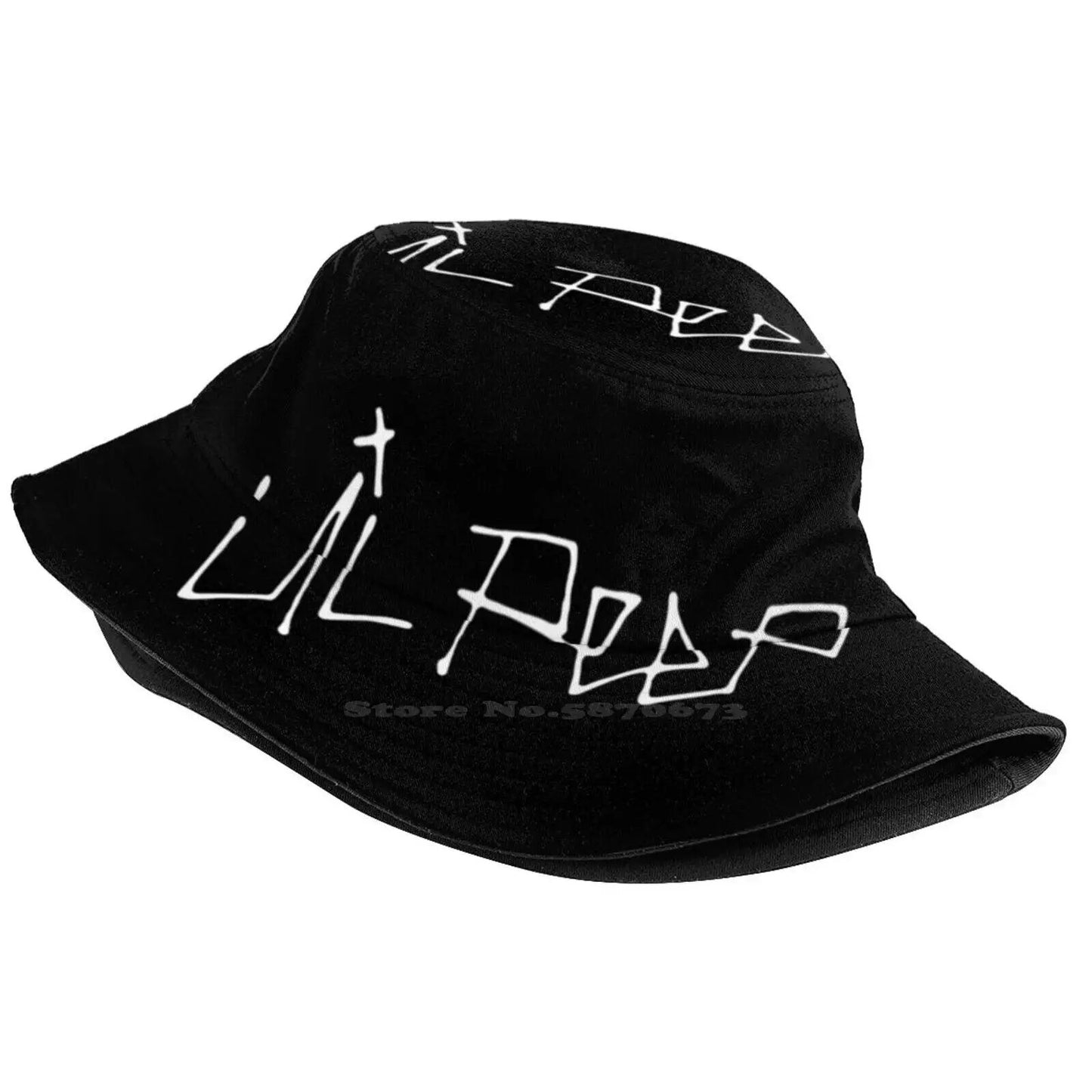 Lil Peep Logo Korean Ladies Outdoor Sun Hat Bucket Cap Lil Peep Logo Rap Souncloud Music Soundclound Emo Album 2016 America