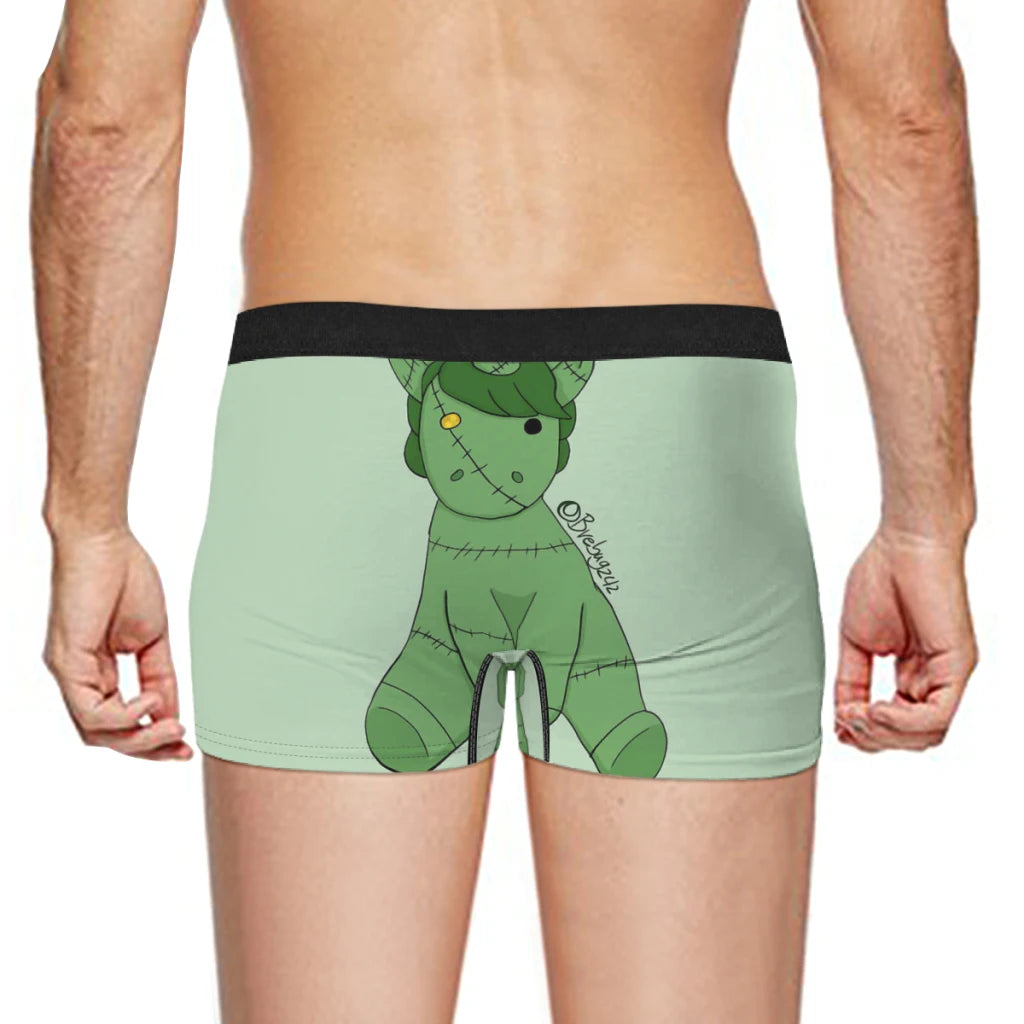 Green Cute Zombie Unicorn Happy Halloween Underpants Cotton Panties Men's Underwear Ventilate Shorts Boxer Briefs