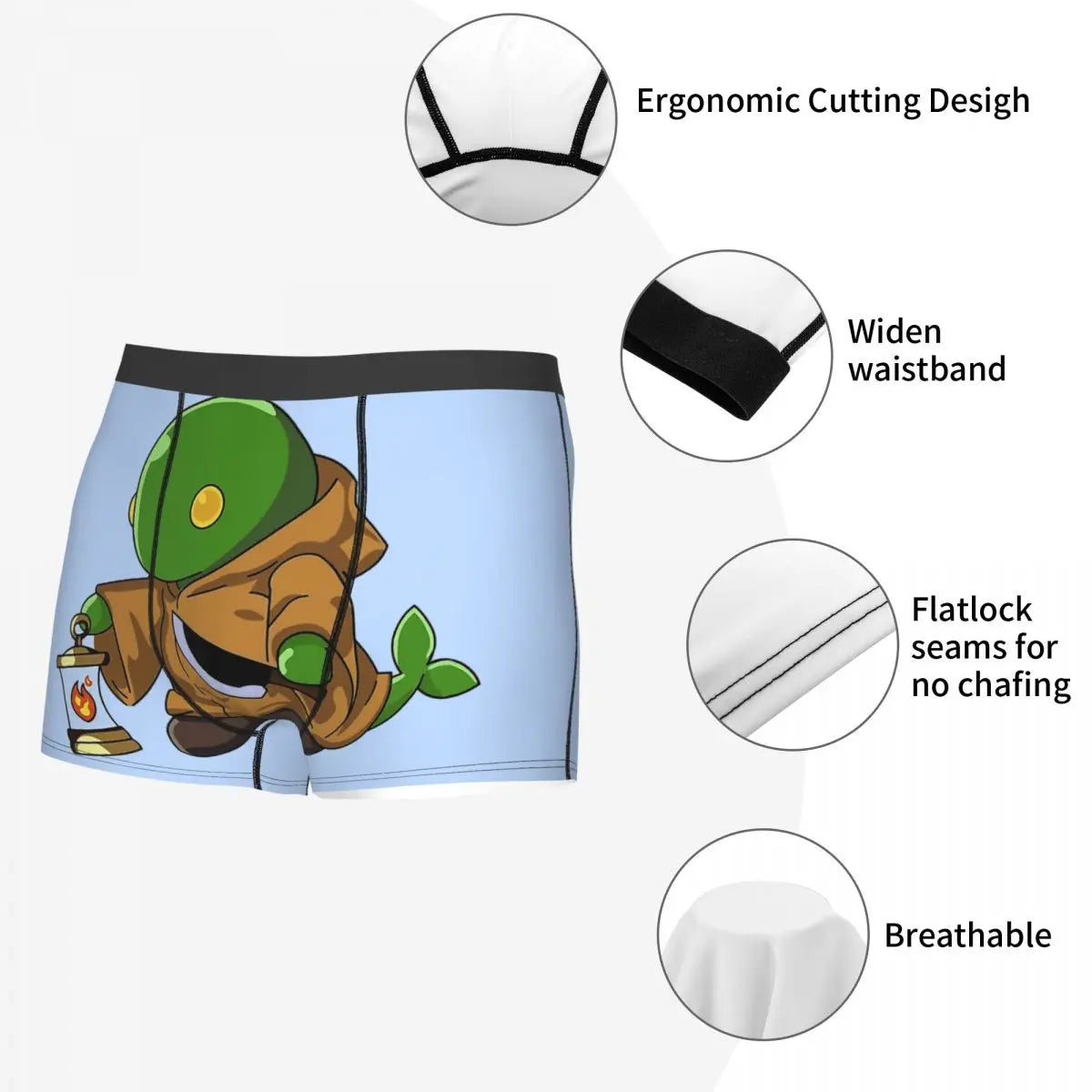 Final Fantasy Game Tonberry Underpants Homme Panties Man Underwear Print Shorts Boxer Briefs